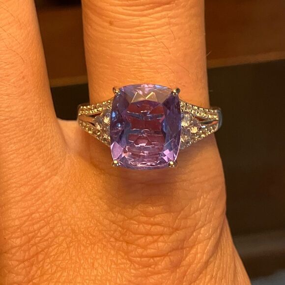 Color Changing Fluorite Tanzanite Sterling Silver Ring Size 10 - Picture 2 of 11